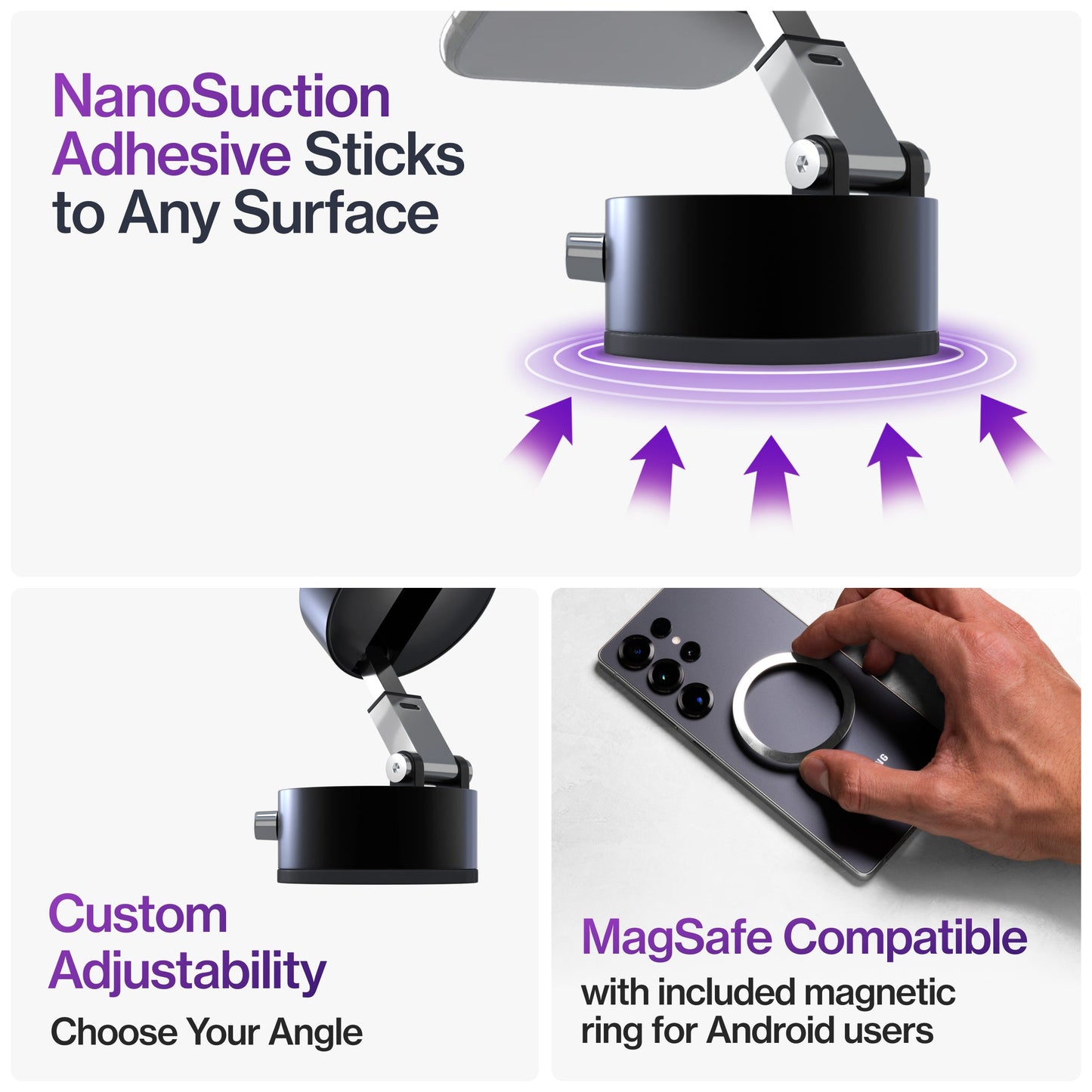 HyperMount (Gen 2) | Vacuum Car Mount | Compatible with All Smart Phones | iPhone or Android