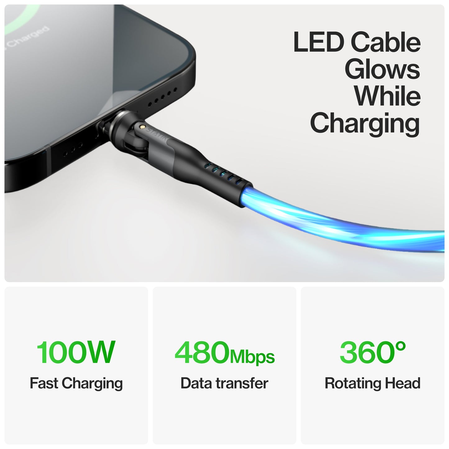 Statik® 360 Pro | 100W Universal Charge & Data Cable
