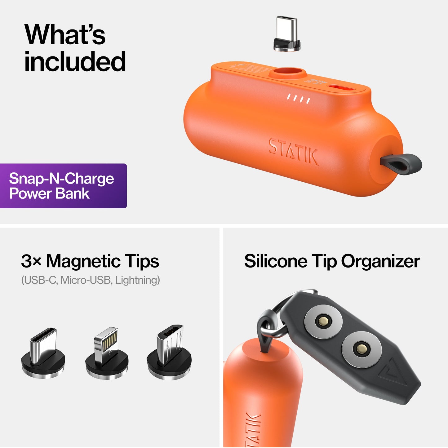 Snap-N-Charge® | Universal Magnetic Power Bank