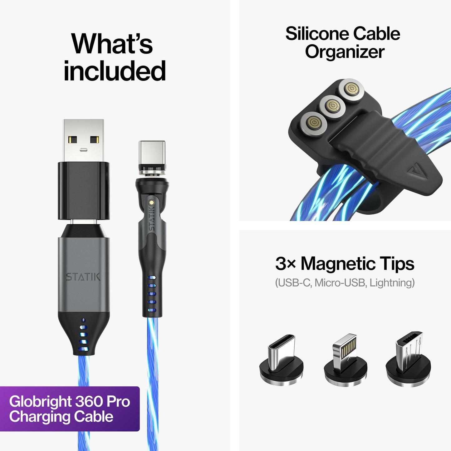 Statik® 360 Pro | 100W Universal Charge & Data Cable