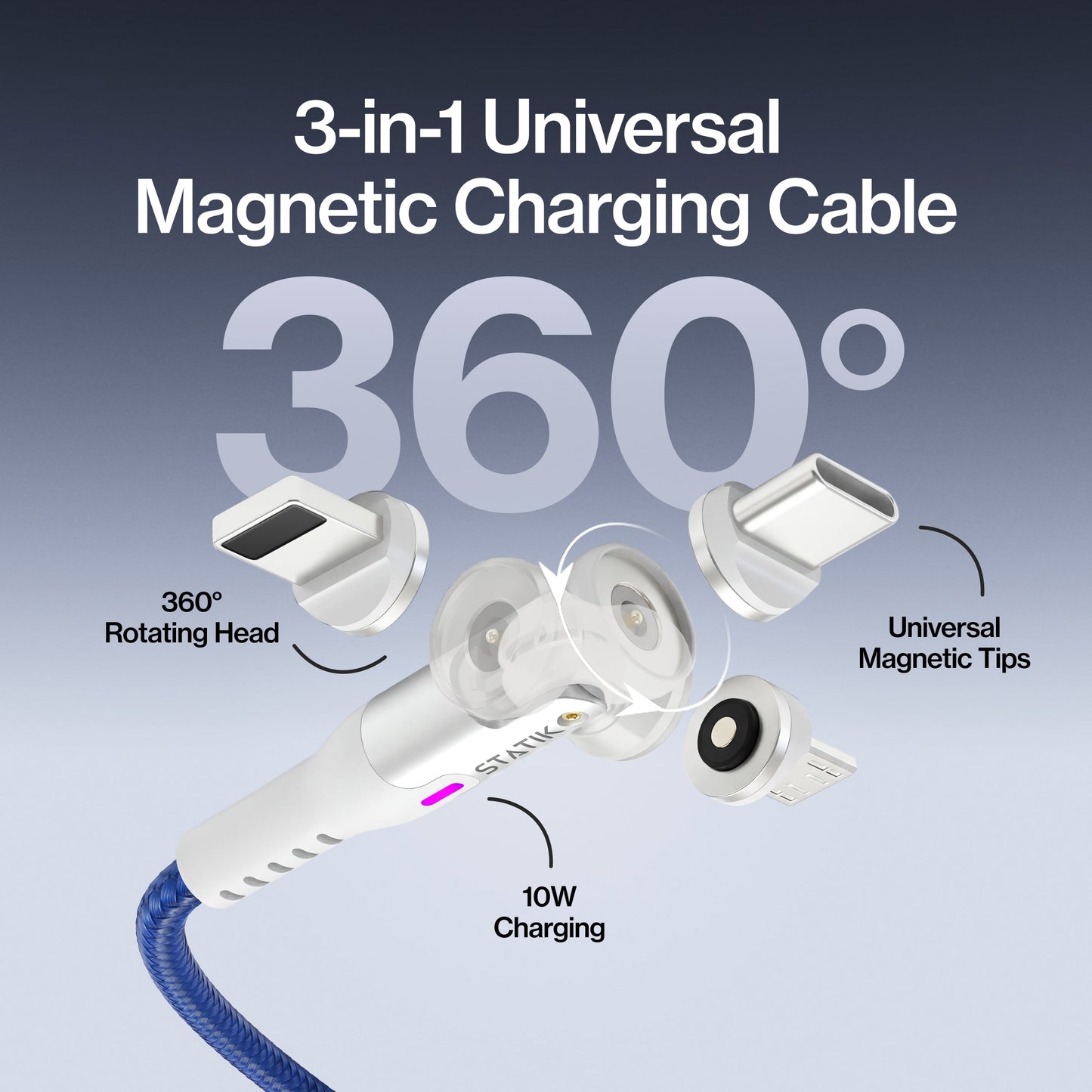 Statik® 360 | Universal Magnetic Charge Cable