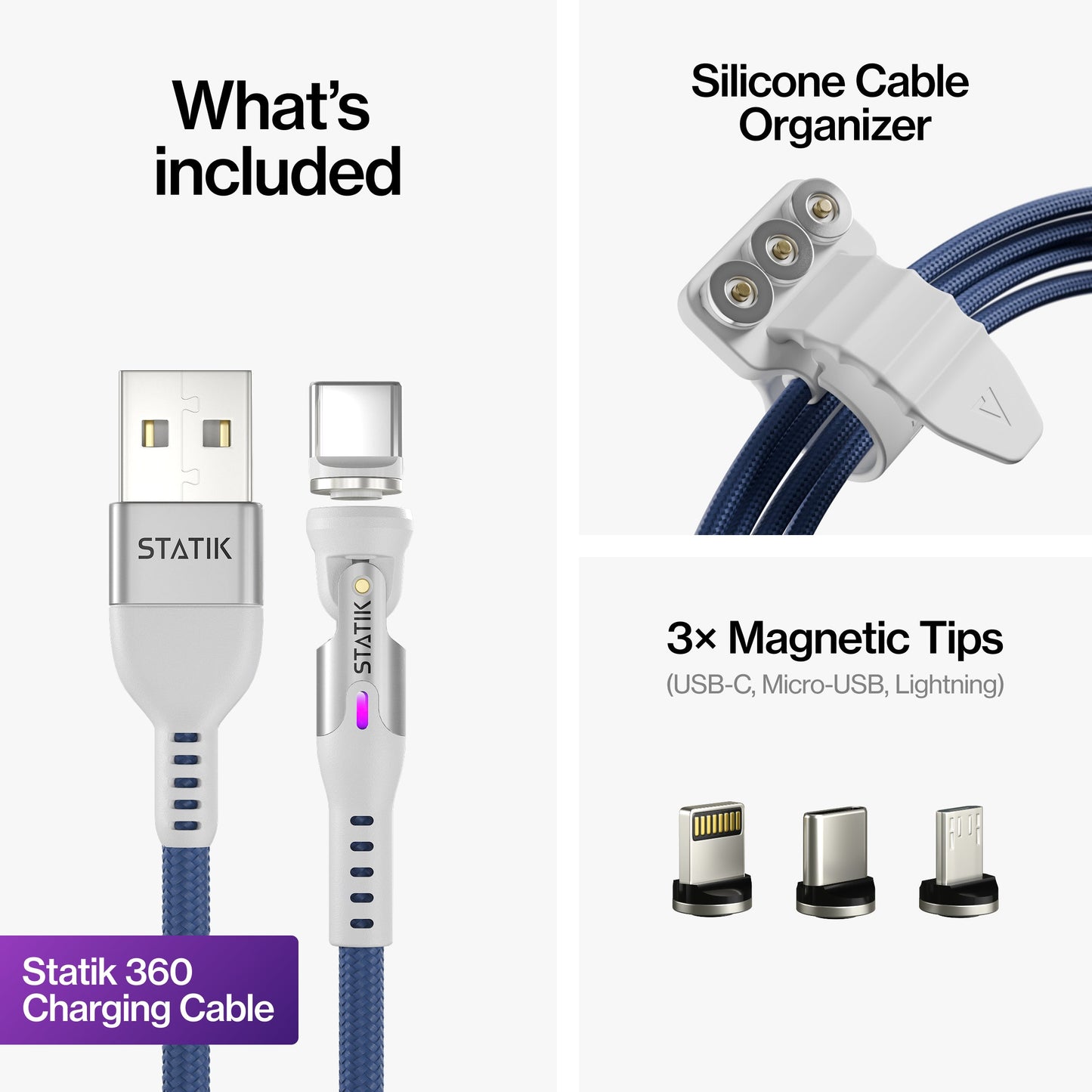 Statik® 360 | Universal Magnetic Charge Cable