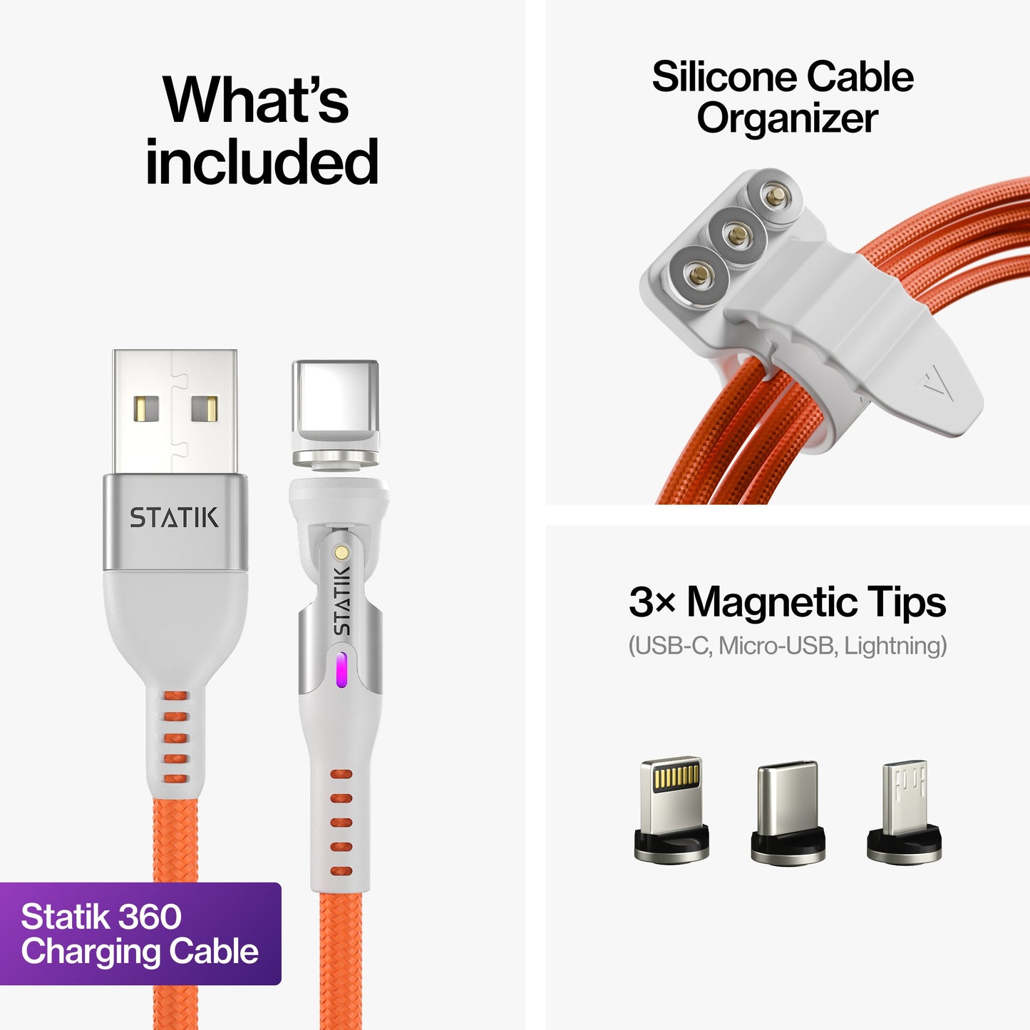 Statik® 360 | Universal Magnetic Charge Cable